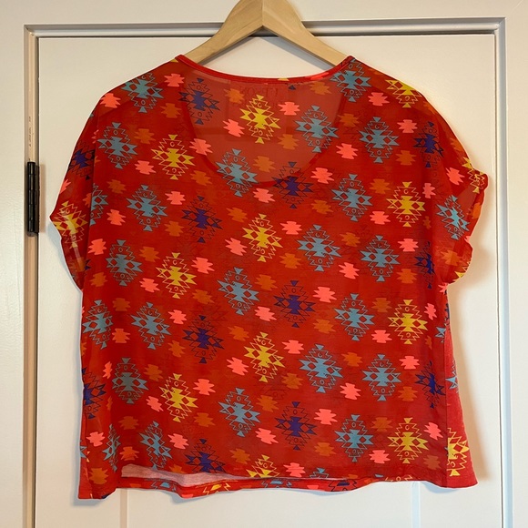 Upson Downes Aztec Print Blouse - Picture 2 of 3